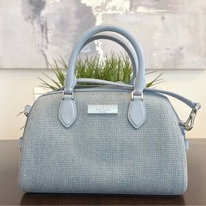 Kate Spade Madison Studded Light Blue Denim Small Dolly Duffle Bag